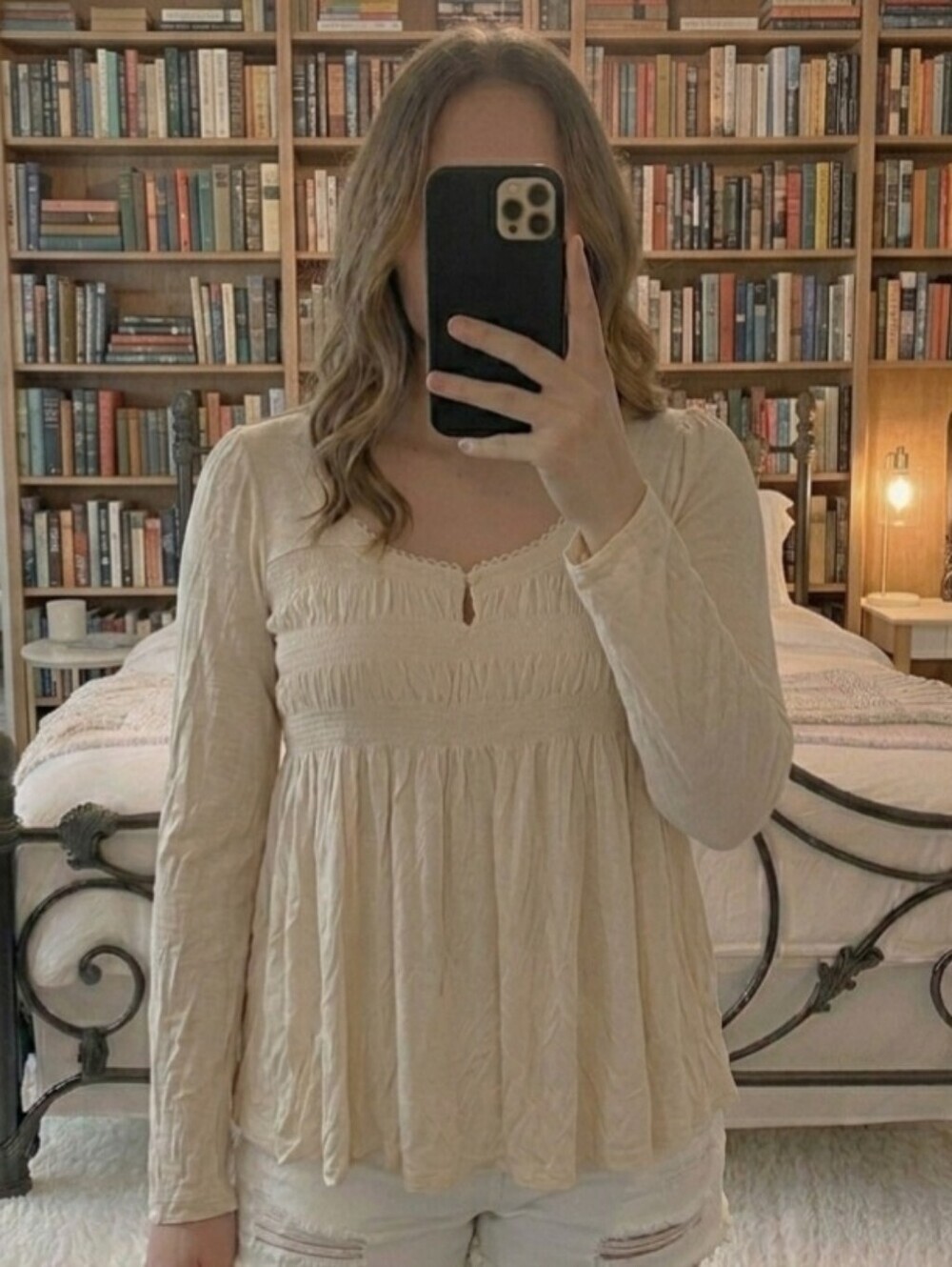 Real Y2K Princess Vera Wang Top Medium Babydoll Deadstock Peasant Milkmaid